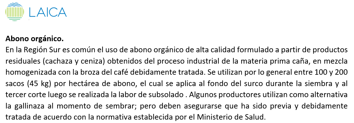 Importancia del abono orgánico incorporado a la siembra.