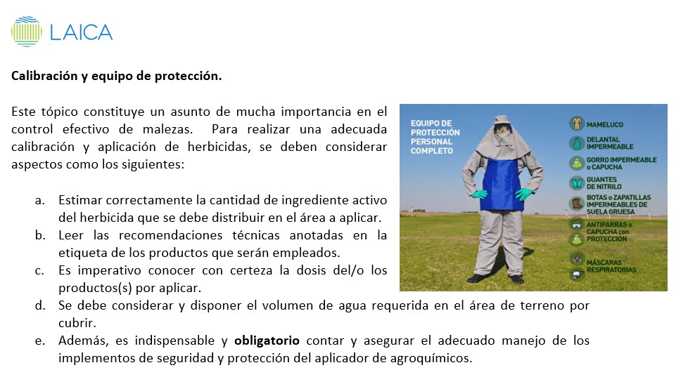 Calibración y equipo de protección.