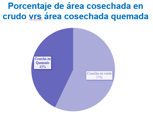 Porcentaje de Area Cosechada en Crudo vrs Cosecha Quemada