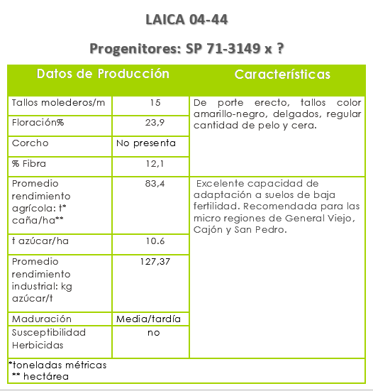 Variedad LAICA 04-44.