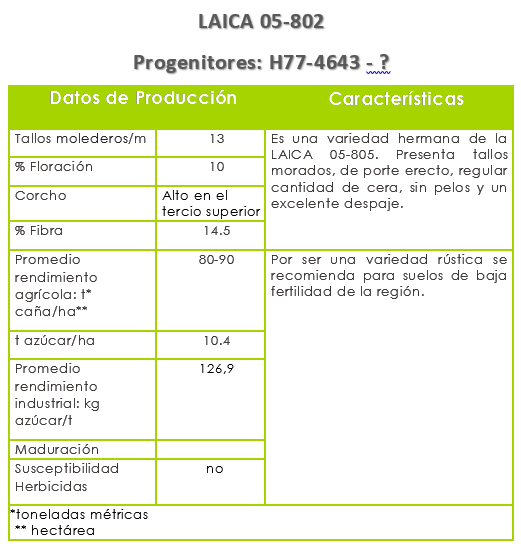 Variedad LAICA 05-802.