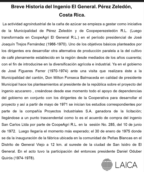 Breve historia del Ingenio El General Milton Fonseca Balmaceda.